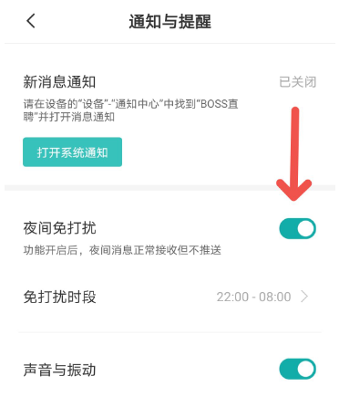 BOSS直聘如何开启夜间免打扰